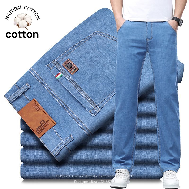 Levis Jeans 501 - Letnie cienkie męskie elastyczne bawełniane jeansy